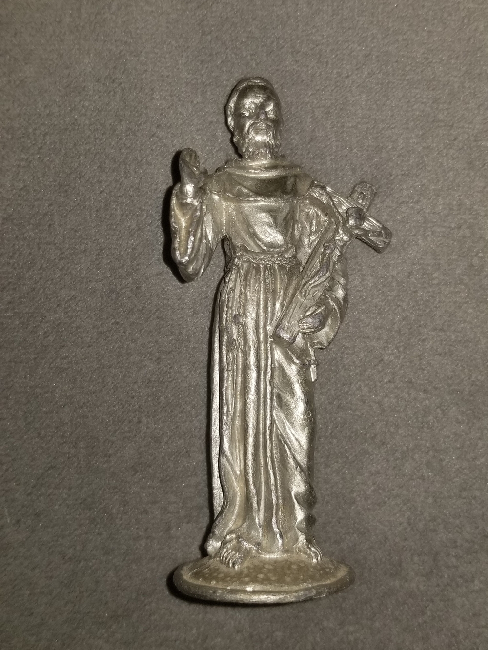 Saint Figurine With Crucifix